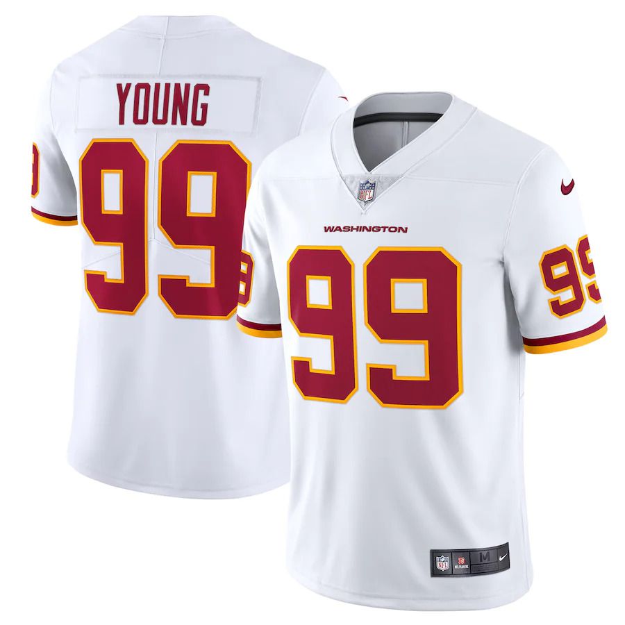 Men Washington Redskins 99 Chase Young Nike White Vapor Limited NFL Jersey